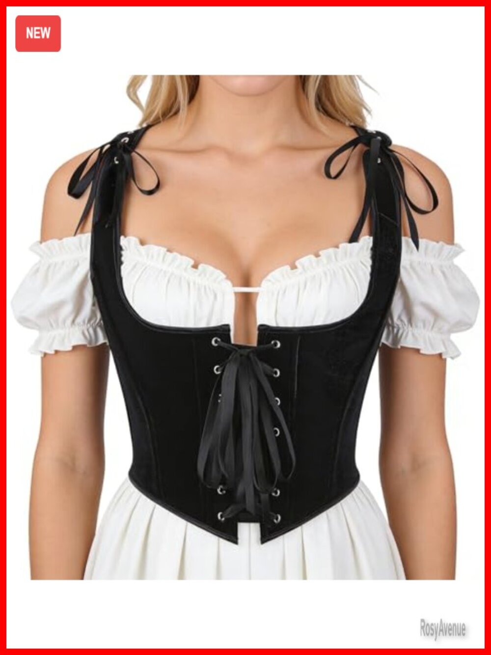Women's Underbust Corset Top Lace-up Waist Cincher Renaissance Medieval Costume